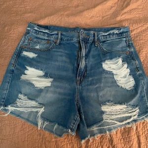High waisted jean shorts